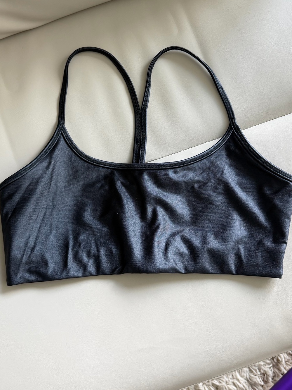 ALL ACCESS Black Shine Racerback Chorus Sports Bra - Bandier